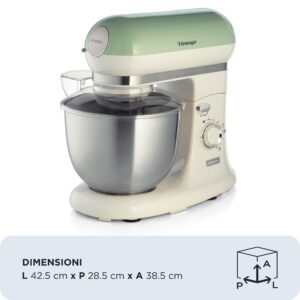 Máy trộn bột Ariete Vintage 1588 — tô 5,5 L, xanh lá — ảnh chi tiết 1